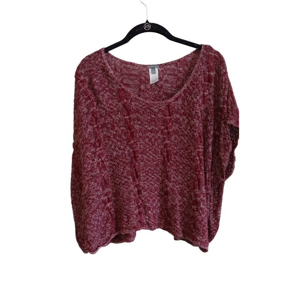 Charlotte Russe Maroon oversized poncho sweater short sleeve